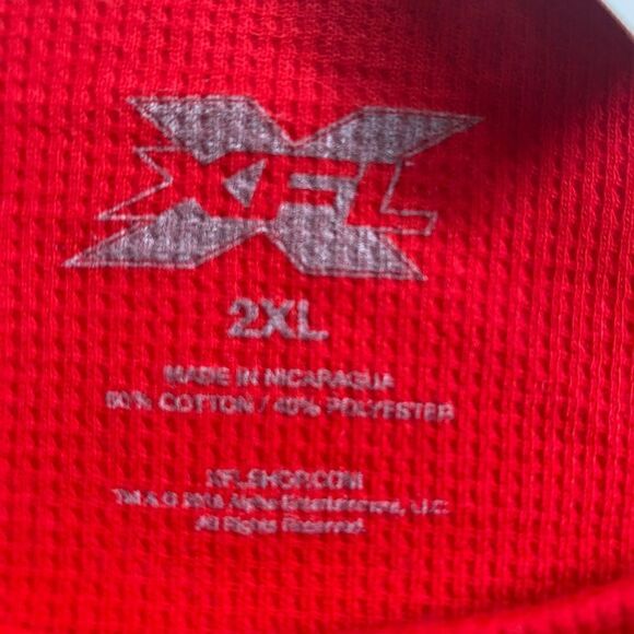 NEW XFL Red Long Sleeve Waffle Knit Washington DC Defenders XFL Football 2XL - Picture 3 of 6